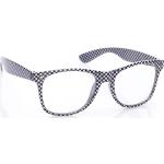 Weiße Karo Buttinette Nerd Brillen aus Polycarbonat für Herren 
