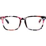 Bunte Rechteckige Nerd Brillen aus Polycarbonat für Damen 