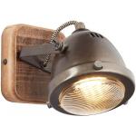 Reduzierte Braune Industrial Brilliant Carmen Wood Außenwandleuchten & Außenwandlampen aus Holz schwenkbar GU10 