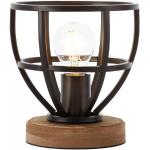 Schwarze Antike Brilliant Runde Nachttischlampen & Nachttischleuchten aus Holz E27 