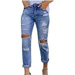 Schwarze Casual Ripped Jeans & Zerrissene Jeans aus Denim für Damen Größe XL für den für den Sommer 