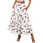Fliederfarbene Vintage Maxiröcke für Damen Große Größen zur Hochzeit für den für den Sommer 