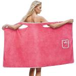 Rosa Bademäntel kurz mit Reißverschluss aus Frottee für Damen Größe 4 XL Große Größen für den für den Sommer 
