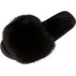 Schwarze Elegante Damenpantoffeln & Damenschlappen mit Glitzer aus Leder rutschfest Größe 41 für den für den Sommer 