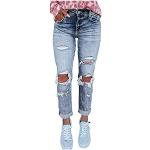 Anthrazitfarbene Ripped Jeans & Zerrissene Jeans aus Denim für Damen Größe M Petite 