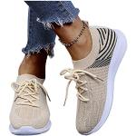 Beige Elegante Offene Low Sneaker ohne Verschluss aus Leder atmungsaktiv für Damen Größe 39 für den für den Sommer 