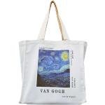 Reduzierte Vintage Van Gogh Canvas-Taschen mit Reißverschluss aus Canvas wiederverwendbar für Damen 