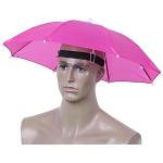 Broadroot Kopf-Regenschirm, Anti-Regen, zum Angeln, als Sonnenschirm, Hut für Erwachsene Einheitsgröße rot