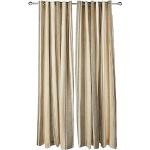 Broadway Stripe Coffee Ring Top Curtains 229 x 229