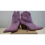 Fliederfarbene Bronx Cowboy-Boots & Cowboystiefeletten aus Leder für Damen Größe 40 