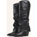 Schwarze Bronx Damencowboystiefel & Damenwesternstiefel aus Rindsleder Größe 39 mit Absatzhöhe über 9cm 