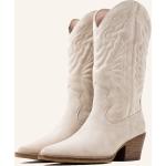 Graue Bronx Spitze Cowboy-Boots & Cowboystiefeletten mit Schnürsenkel aus Veloursleder für Damen Größe 38 mit Absatzhöhe 5cm bis 7cm 