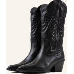 Schwarze Bronx Spitze Blockabsatz Cowboy-Boots & Cowboystiefeletten aus Rindsleder für Damen Größe 39 mit Absatzhöhe 5cm bis 7cm 