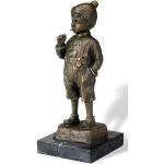 Bronze Skulptur Junge beim Rauchen Bronzeskulptur