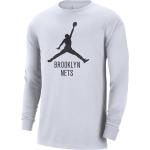 Reduzierte Weiße Langärmelige Nike Essentials Brooklyn Nets T-Shirts für Herren Größe XXL 