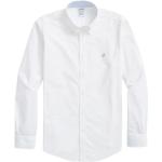 Reduzierte Weiße Bestickte BROOKS BROTHERS Button Down Kragen Regular Fit Hemden aus Baumwolle maschinenwaschbar für Herren Größe M 
