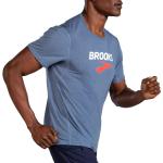 Brooks Distance Graphic Short Sleeve - Kurzarmshirt Herren - 211441478 Heather Dusk/Brooks Logo L