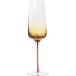 Goldene Champagnergläser mit Kopenhagen-Motiv aus Glas mundgeblasen 