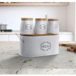 Weiße Landhausstil Brotkästen & Brotboxen aus Metall 4-teilig 