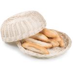 Weiße Jipro Runde Brotkörbe & Brotschalen aus Weide 2-teilig 