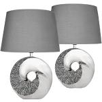 Silberne Moderne Nachttischlampen & Nachttischleuchten glänzend aus Chrom E27 