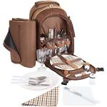 Braune Picknick Rucksäcke aus Kunststoff mit Kühlfach zum Vatertag 