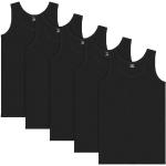 Schwarze Unifarbene Ärmellose Brubaker Mode Rundhals-Ausschnitt Herrenträgerhemden & Herrenachselhemden aus Baumwolle Größe XXL 5-teilig 