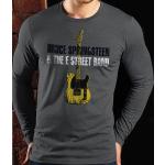 Graue Langärmelige Bruce Springsteen T-Shirts aus Baumwolle für Herren 
