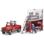 BRUDER bworld Feuerwehrstation mit Land Rover Spielzeugset, Rot
