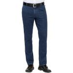 Blaue Unifarbene BRÜHL Straight Leg Jeans mit Reißverschluss für Herren 