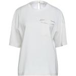 Reduzierte Hellgraue Unifarbene Kurzärmelige BRUNELLO CUCINELLI Festliche Blusen mit Knopf aus Seide für Damen Größe XS für den für den Sommer 