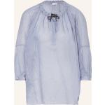 Reduzierte Blaue Gestreifte 3/4-ärmelige BRUNELLO CUCINELLI Blusenshirts & Schlusen aus Seide für Damen Größe S 