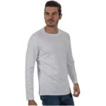 Weiße Langärmelige BRUNELLO CUCINELLI Rundhals-Ausschnitt T-Shirts für Herren Größe S 