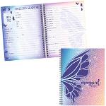 BRUNNEN Freundebuch Magic Butterfly ca. DIN A5 liniert, lila/roa Hardcover 80 Seiten