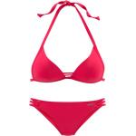 Rote Neckholder-Bikinis aus Polyamid ohne Bügel für Damen Größe L 