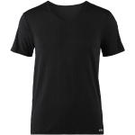 Schwarze Unifarbene Bruno Banani V-Ausschnitt T-Shirts für Herren Größe L 