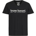 Schwarze Sportliche Kurzärmelige Bruno Banani Oeko-Tex V-Ausschnitt T-Shirts für Herren Größe M 