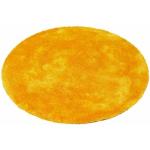 Reduzierte Gelbe Unifarbene Bruno Banani Runde Shaggy Teppiche 140 cm aus Microfaser 