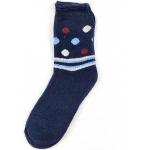 Dunkelblaue Motiv Nachhaltige Thermo-Socken aus Wolle für Damen Größe 37 für den für den Winter 