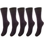 Schwarze Nachhaltige Thermo-Socken aus Wolle für Damen Größe 43 5-teilig für den für den Winter 