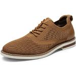 Braune Business Derby Schuhe mit Schnürsenkel aus Stoff atmungsaktiv für Herren Größe 46 für den für den Sommer 
