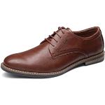 Reduzierte Braune Business Runde Hochzeitsschuhe & Oxford Schuhe mit Schnürsenkel aus Leder für Herren Größe 46 
