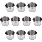 Brybelly Lot of 10 Small Drop-In Stainless Steel Cup Holder