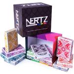 Nertz: The Fast Frenzied Fun Card Game - 12 Decks of Playing Cards in 12 Vibrant Colours, Bulk Set of Poker Wide-Size/Regular Index, Plastic-Coated Cards by Brybelly