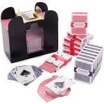 Brybelly 1 bis 6 Deck Automatischer Pokerkartenmischer & 12 Decks Pokerkarten, Batteriebetriebener elektrischer 1-6 Kartendeck-Mischpult bis zu 6 Decks für Poker, Blackjack, Uno, Texas Hold'em