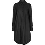 Schwarze Unifarbene Casual Lederkleider mit Knopf aus Leder für Damen Größe M 