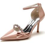 Pinke Elegante Spitze High Heels & Stiletto-Pumps mit Riemchen für Damen Größe 41 für die Braut 