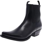 Schwarze Cowboy-Boots & Cowboystiefeletten aus Leder für Herren Größe 38 mit Absatzhöhe 3cm bis 5cm 