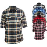 Khakifarbene Karo Burnside Flanellhemden aus Flanell für Herren Größe 3 XL 