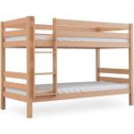 Hellbraune Betten-ABC Bubema Nachhaltige Hochbetten & Spielbetten mit Rutsche lackiert aus Massivholz 90x200 